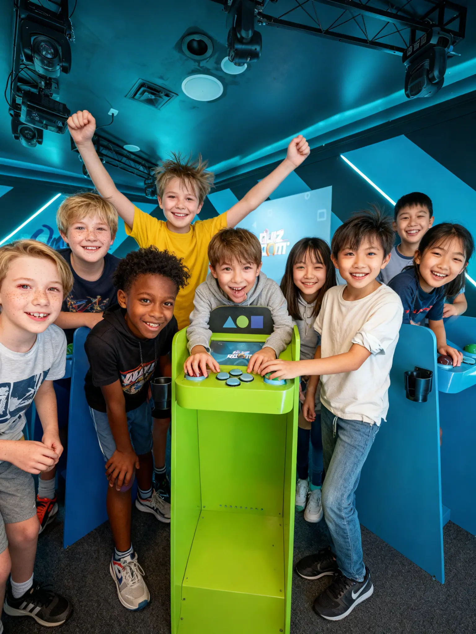 Kids birthday party in quiz room at PanIQ Room West Hollywood